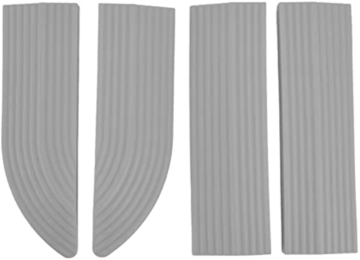 CUEA Door Sill, 4PCS Rubber Threshold Ramps for Doorways, Adjustable Universal Sweeper Threshold Bars, Non-Slip Surface Rubber Threshold Strip Free Assembly for Wheelchair and Scooter (Grey), Gray