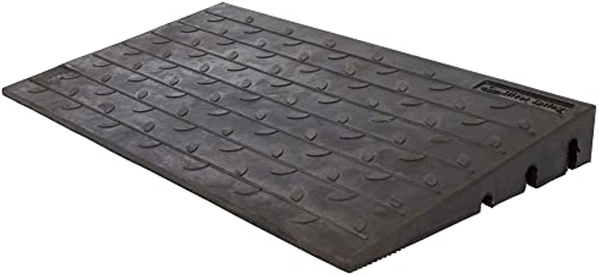 Silver Spring 4\" High Rubber 3-Channel Threshold Ramp for Wheelchairs, Mobility Scooters, and Power Chairs, with Slip-Resistant Surface – DH-UP-84