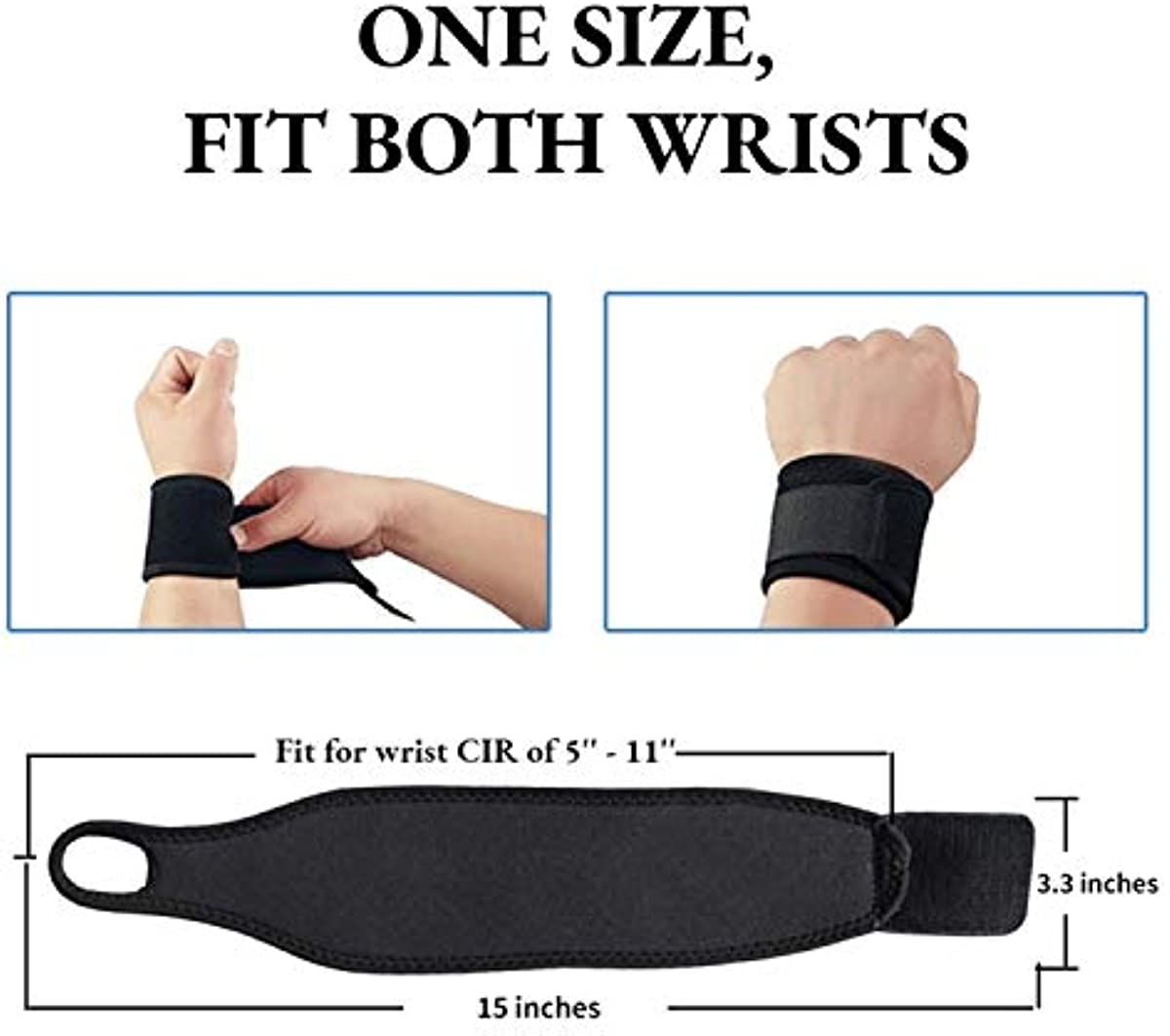 Imentha 2 Pack Adjustable Wrist Brace, Wrist Wraps, Carpal Tunnel Wrist Brace for Fitness, Arthritis and Tendinitis Pain Relief - Suitable for Both Right and Left Hands