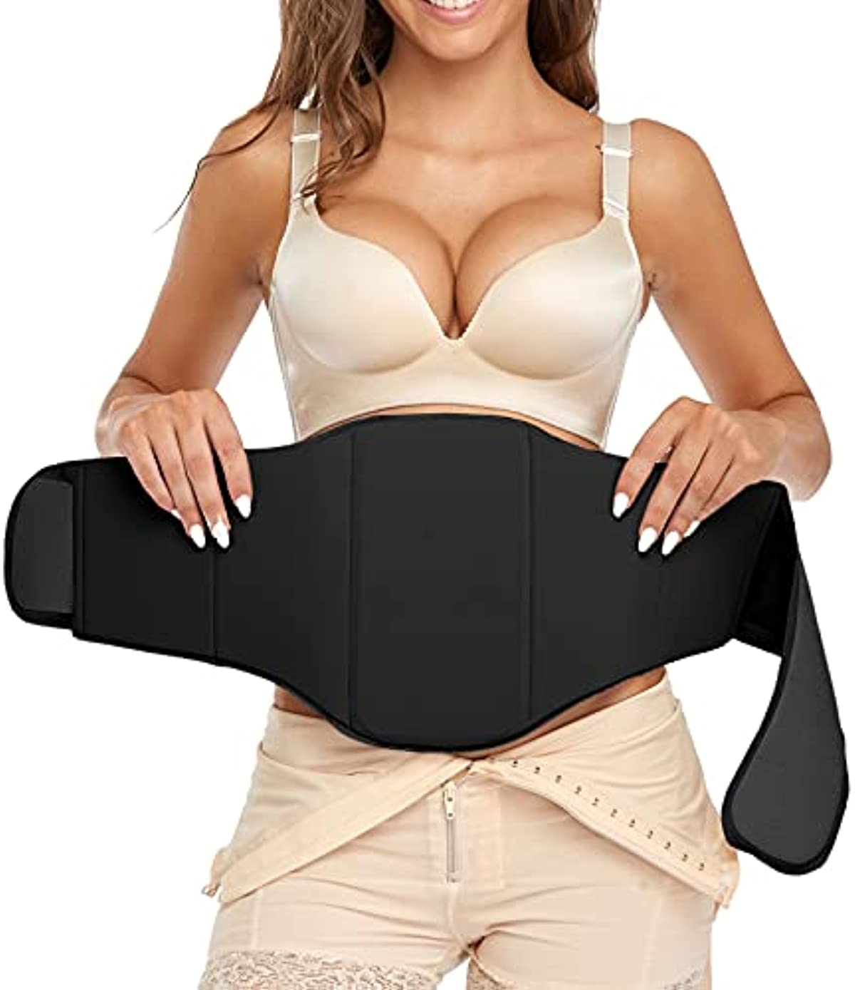 Abdominal Board 360 Lipo Foam Ab Board Post Surgery Liposuction Waist Belly Wrap Board for Lipo Recovery (One Size fit waist 24\"-33.8\", Black)