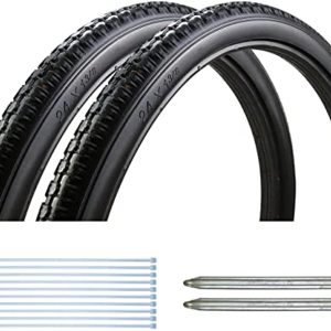 Wheelchair Rear Wheel Solid Tires (Pair) 24x1 3/8\" PU Non Pneumatic Tires, Suitable for Manual Wheelchair Tire Replacement (24x1 3/8\" Black).