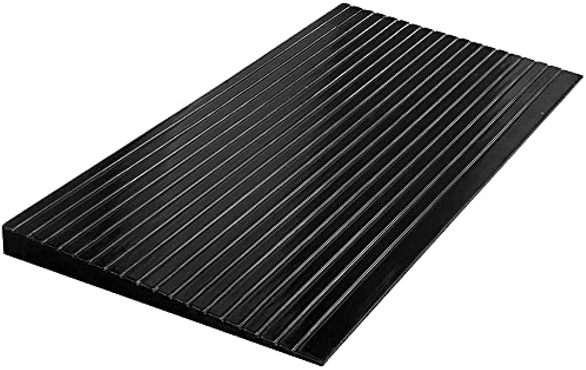 Electriduct 2\" Non Slip Rubber Threshold Wheelchair Ramp for Accessibility | Use with Wheelchairs, Mobility Scooters for Home, Steps, Stairs, Doorways, Curbs - 40\" W x 20\" L
