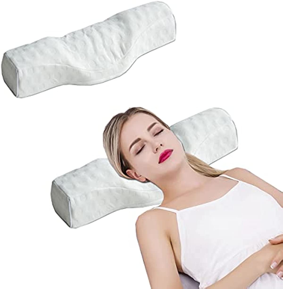 Cervical Neck Pillow for Sleeping , Memory Foam Neck Roll Pillow for Stiff Neck Pain Relief, Neck Support Pillow Bolster Pillow for Bed for Side Sleepers Back Sleeper. (White)