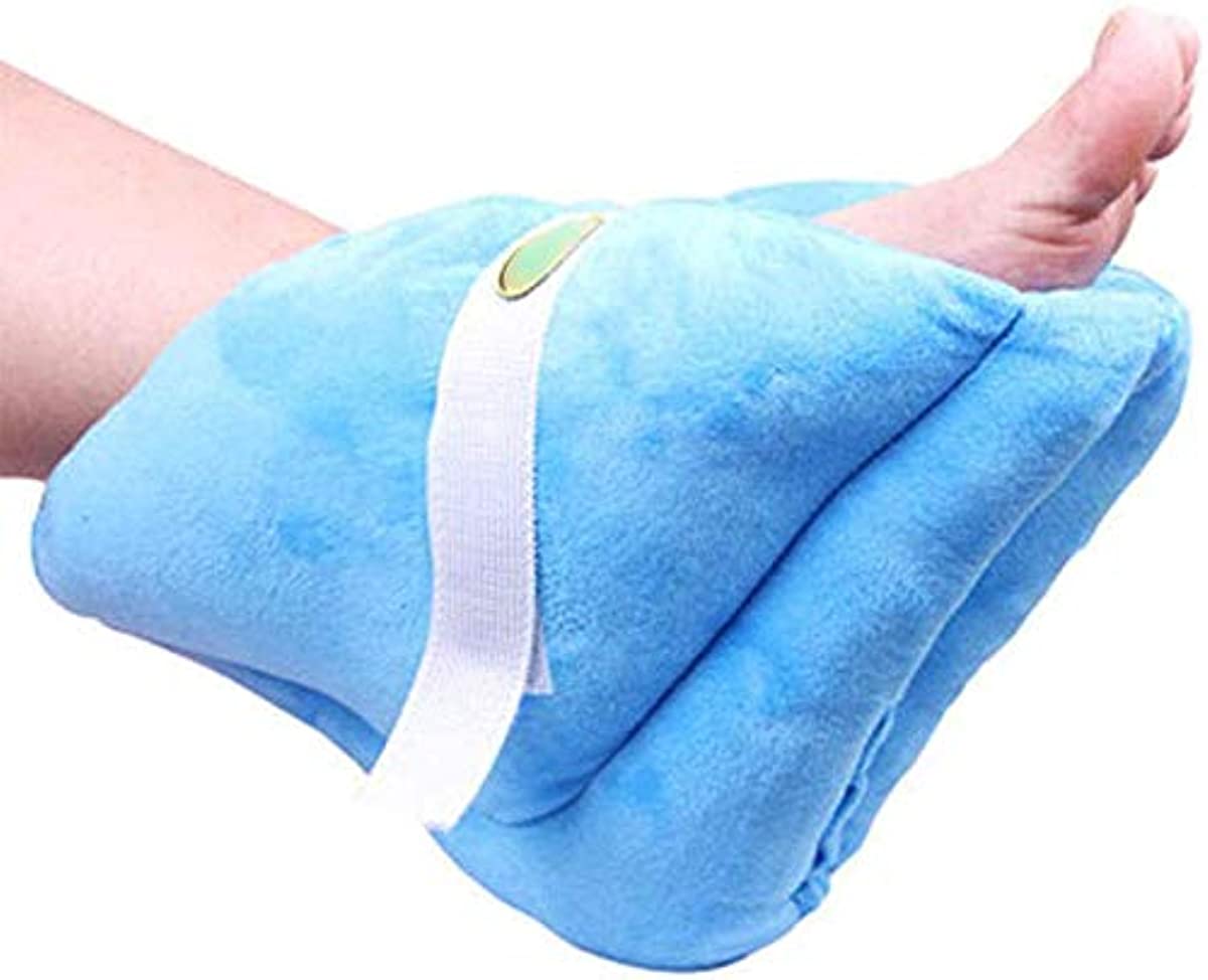 Fanwer Heel Protectors for Pressure Sores - Foot Suppot Pillow, Heel Cushions for Heel Pain Relief, Bedsores, Pressure ulcers, Decubitus ulcers, Bedridden, Plantar Fasciitis, Neuropathy, 1 Pcs, Blue