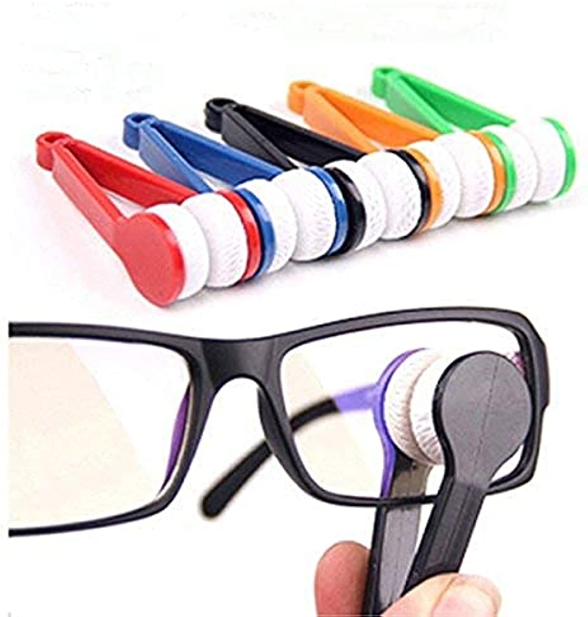 12 pcs Mini Sun Glasses Eyeglass Microfiber Spectacles Cleaner Brush Cleaning Tool,Random Color (12)