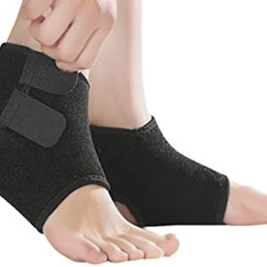 2 Pack Kids Child Adjustable Nonslip Ankle Tendon Compression Brace Sports Dance Foot Support Stabilizer Wraps Protector Guard for Injury Prevention & Protection for Sprains, Sore or Weak Ankles (Small (Pack of 2), Black)