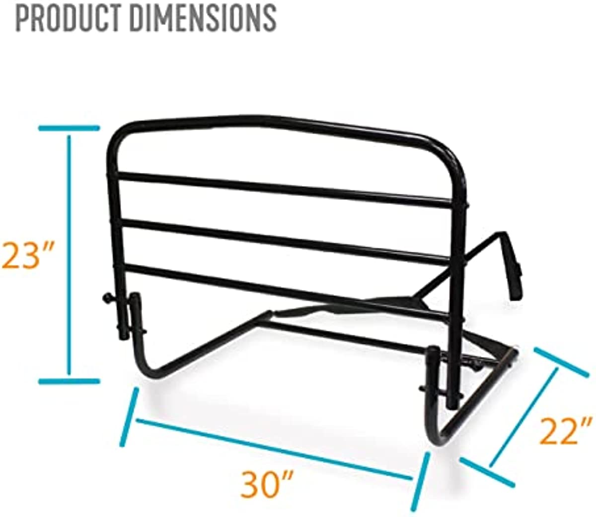 Stander 30\" Safety Bed Rail, Adjustable Bed Rail for Elderly Adults, Bed Safety Rail