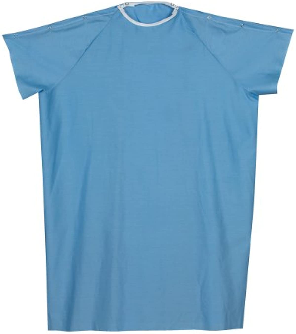 DMI Hospital Patient Gown for Women or Men, Back and Shoulder Snap, 36\" Long, Blue
