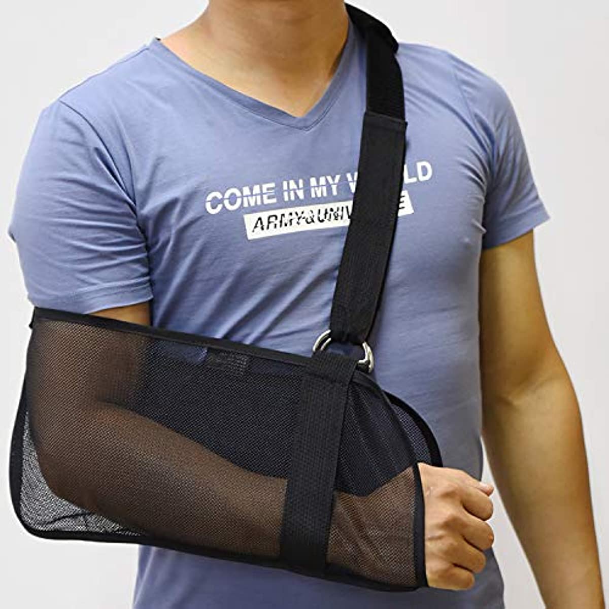 Breathable Mesh Arm Sling, Arm Sling Shoulder Immobilizer Rotator Cuff Wrist Elbow Forearm Support Brace, Arm Sling Elbow Support, for Broken&Fractured Arm, Left and Right Arm (Black)…