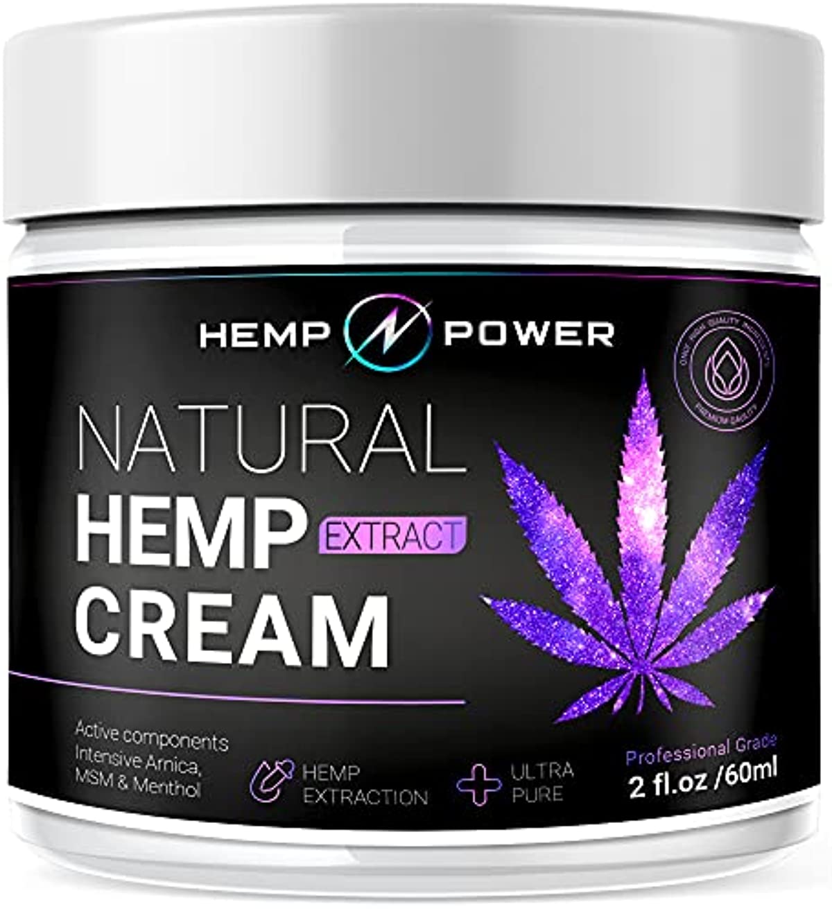 Hemp Power Joint Muscle Relief Cream, with Hemp, Menthol, MSM Arnica, Support Your Back, Muscles, Joints, Neck, Shoulder, Knee, Nerves - 2 Fl Oz