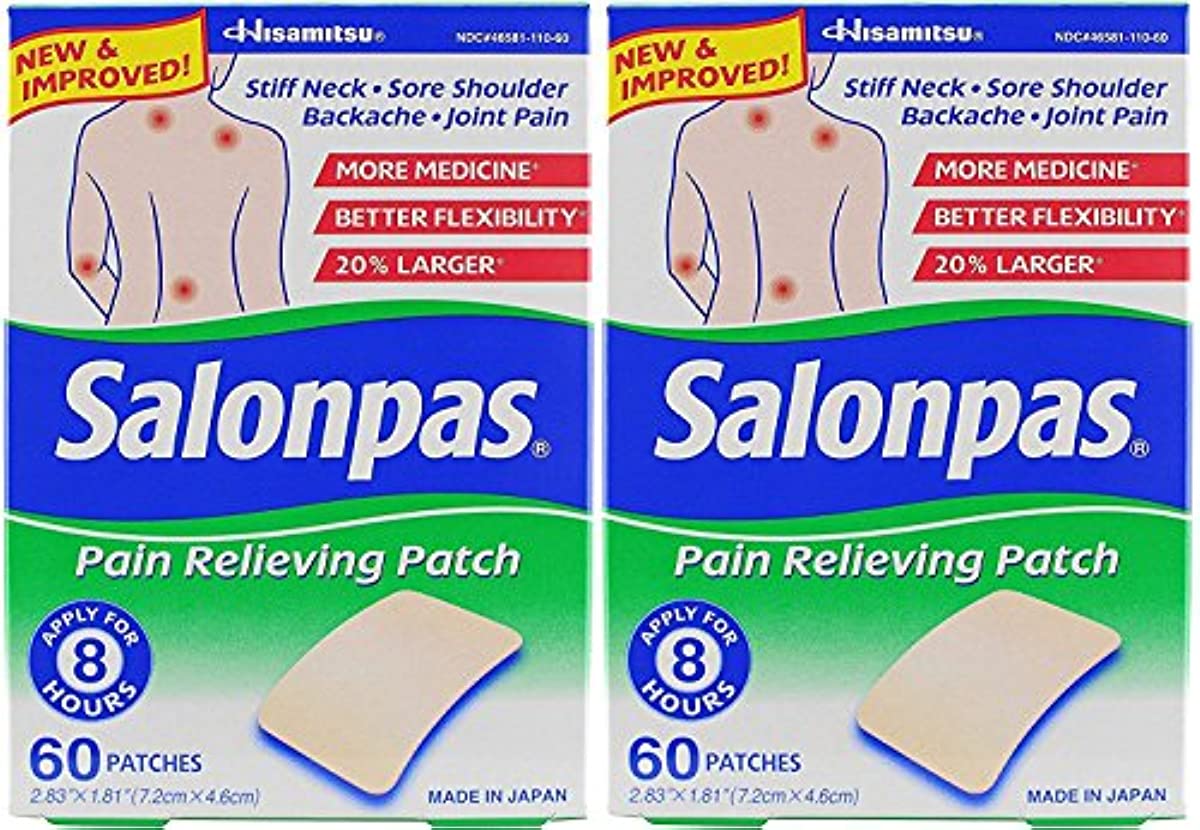 Salonpas Pain Relieving Patches, 60 Count (Pack of 2)