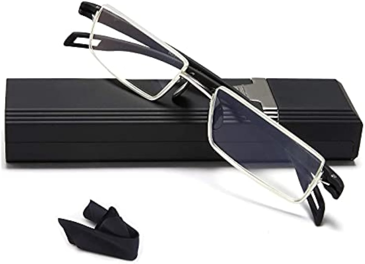EYEURL Reading Glasses Half-Rim Computer Readers for Men and Women +4.0 Blue Light Blocking Lightweight Quality Thin Optics Eyeglass