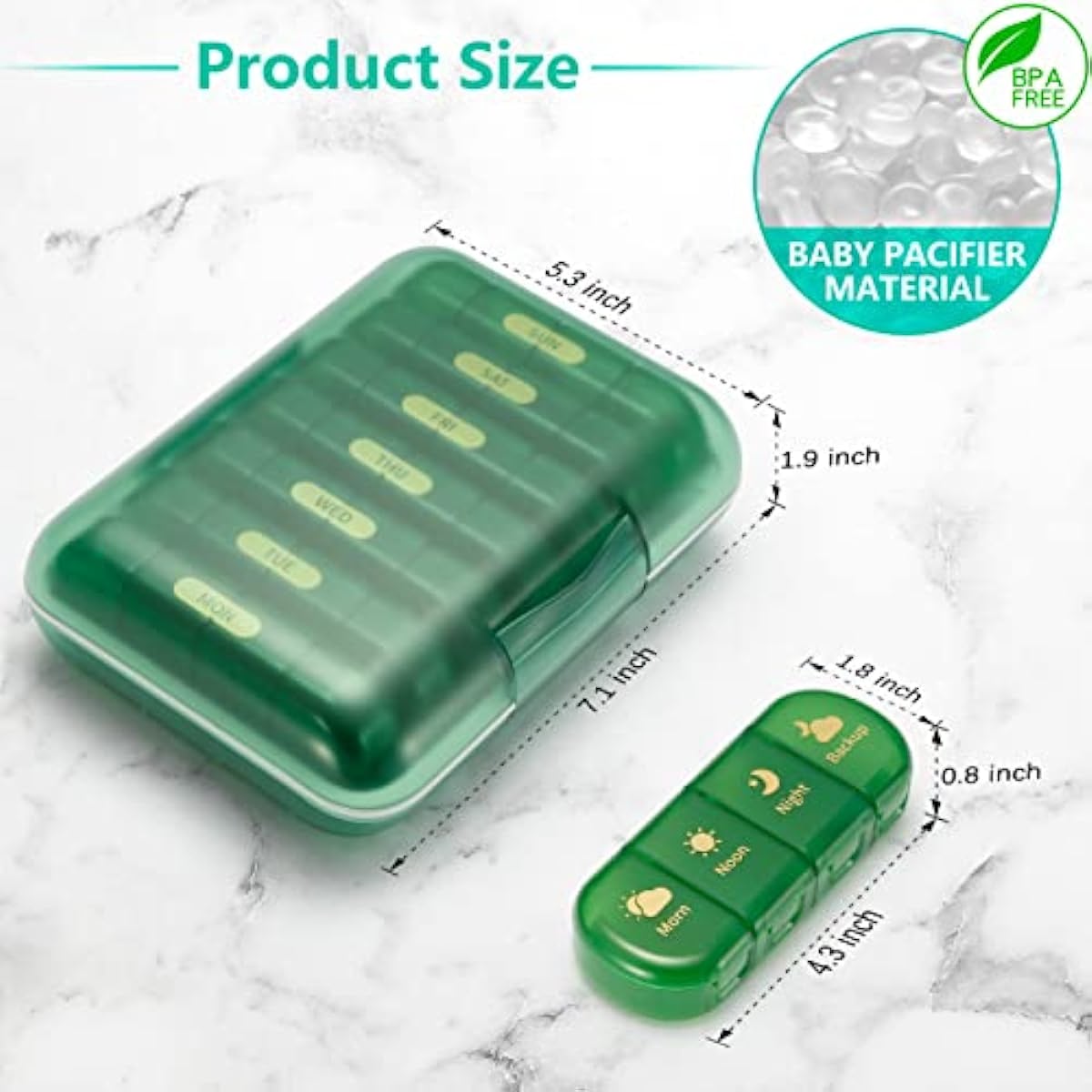 Large Weekly Pill Organizer 4 Times a Day - 7 Day Pill Box - Big Compartment Pill Portable Case - Monthly Medication Container - Also 4 Week 28 Day Removable Dispenser for Medication and Vitamin