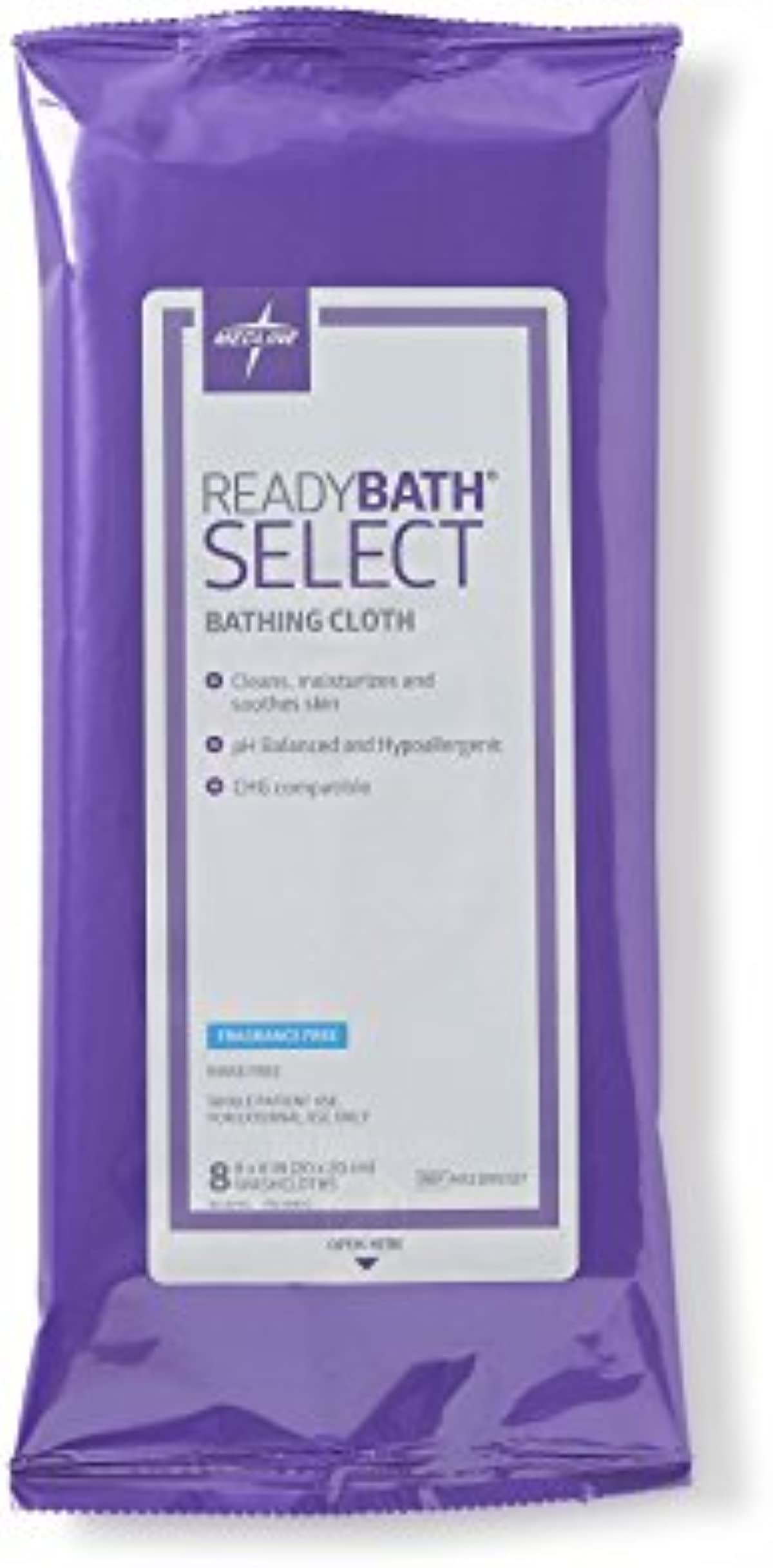 Medline ReadyBath Select Body Cleansing Cloth Wipes, Fragrance Free, Medium Weight Wipes (8 Count Pack, 30 Packs)