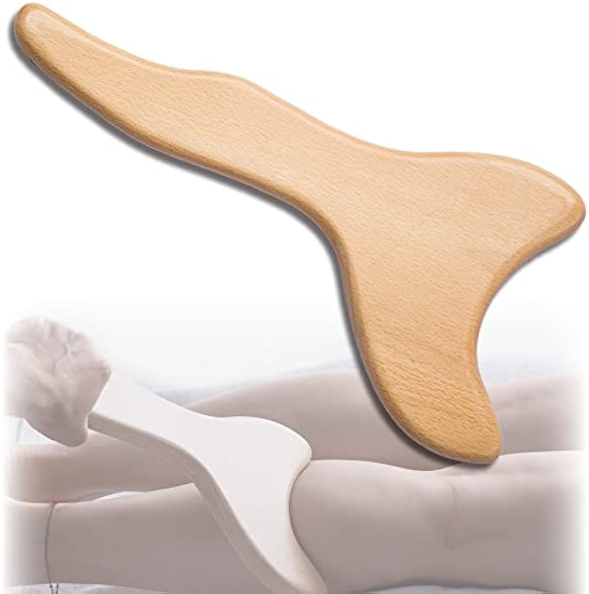 FeelFree Sport Wood Gua Sha Therapy Massage Tools - Lymphatic Drainage Tool - Anti Cellulite Paddle Massager Maderotherapy for Back, Legs, Arms (Burlywood)