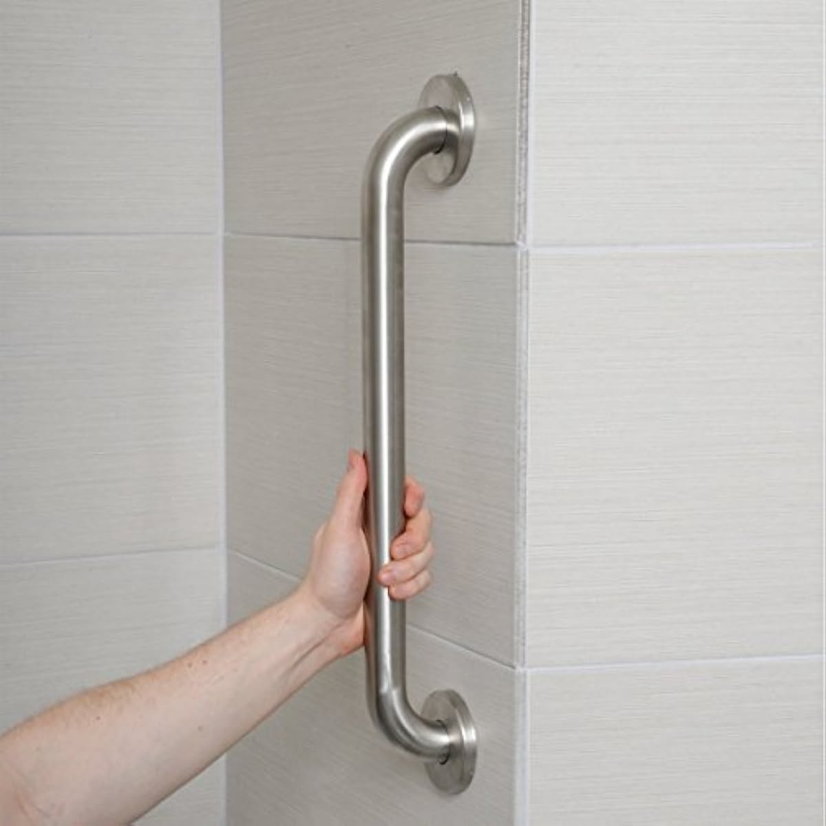 Amazon Basics Bathroom Handicap Safety Grab Bar, 16 Inch Length, 1.25 Inch Diameter