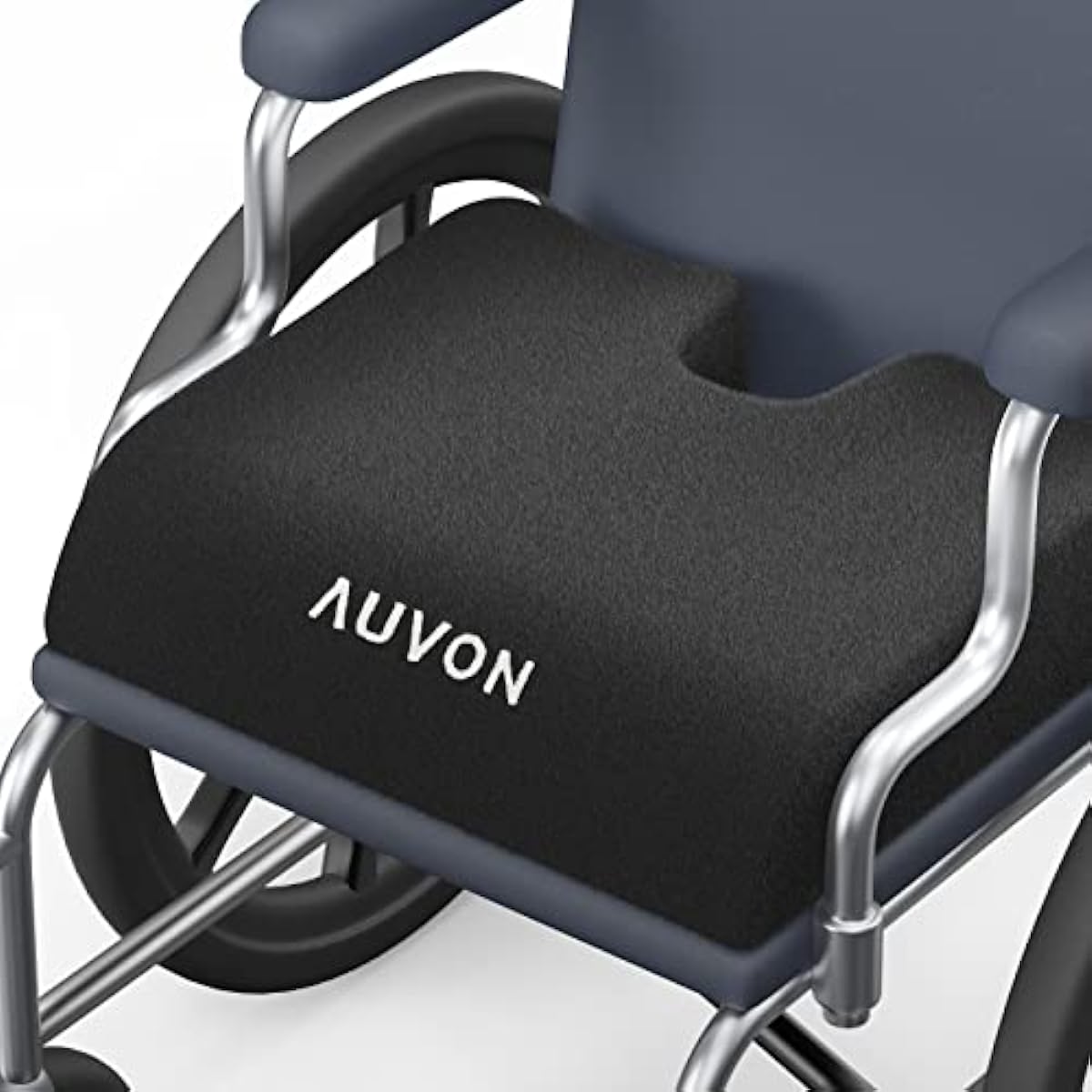 AUVON Wheelchair Seat Cushions for Sciatica, Back, Coccyx, Pressure Sore and Ulcer Pain Relief, Memory Foam Pressure Relief Cushion with Detachable Safety Strap, Breathable Fabric, Waterproof Fabric