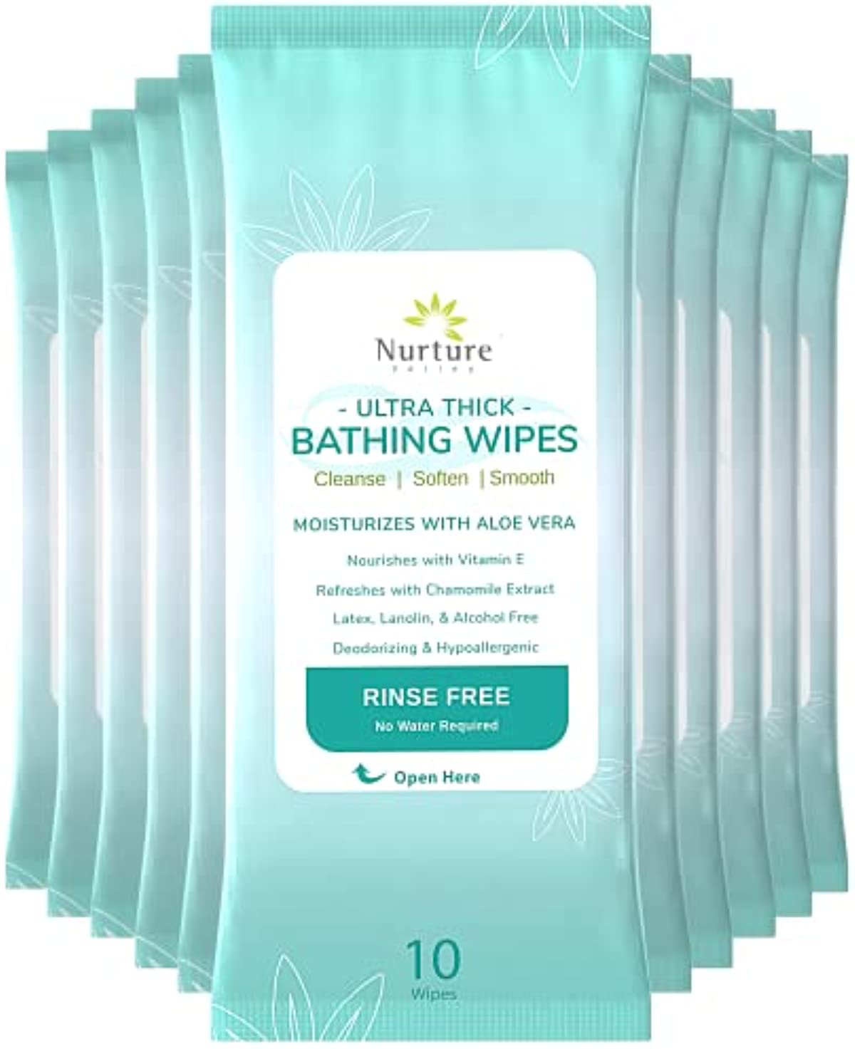 Ultra Thick Body Wipes for Adults Bathing (12 Pack) – 120 XL Shower Wipes Bath Wipes – Rinse Free No Water Disposable Cleansing Wet Wipe Washcloths Bath Sponges - Bedridden Elderly Disabled Camping