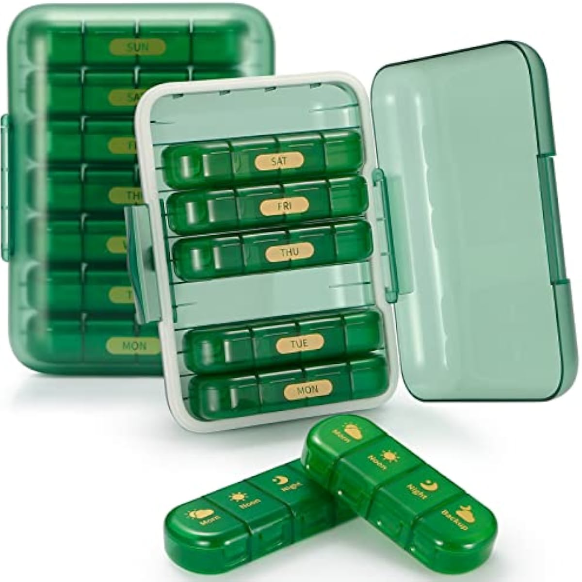 Large Weekly Pill Organizer 4 Times a Day - 7 Day Pill Box - Big Compartment Pill Portable Case - Monthly Medication Container - Also 4 Week 28 Day Removable Dispenser for Medication and Vitamin