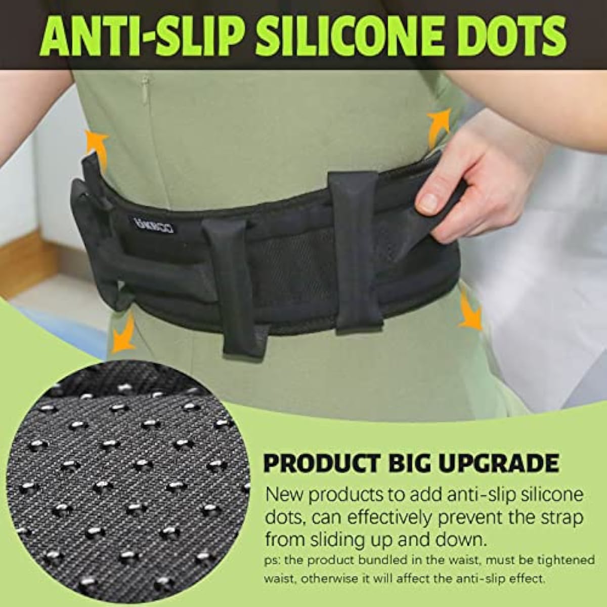 Upgraded UKBOO Gait Belt with 7 Padded Handles, Adjustable Size 29\" to 54\", Metal Buckles for The Elderly, Disabled, Bariatric, Medical Supplies Transfer Belt, Elderly Assistance Products