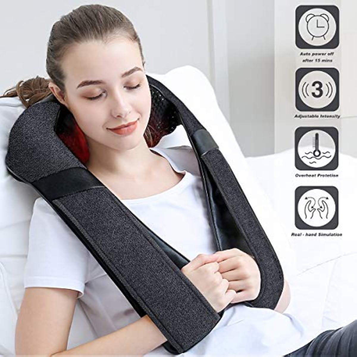 Back Massager, Shiatsu Back Neck Massager with Heat, Electric Shoulder Massager, Kneading Massage Pillow for Neck, Back, Shoulder, Muscle Pain Relief, Get Well Soon Presents - Christmas Gifts