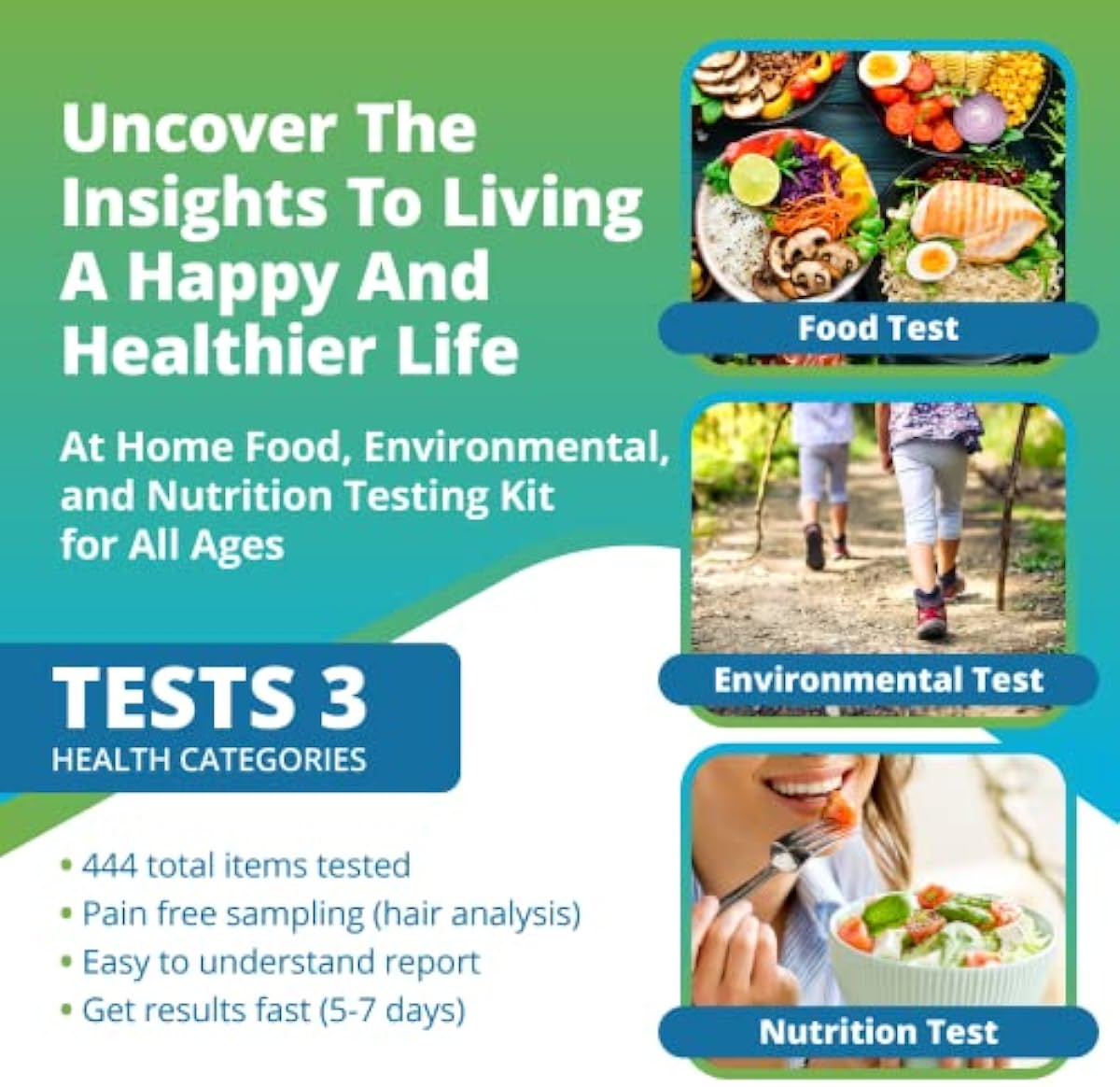 5Strands Standard Package, 444 Items Tested, Includes 3 Tests - Food Intolerance, Environment Sensitivity, Nutrition Imbalance, at Home Health Collection Kit, Accurate Test Results in 5-7 Days