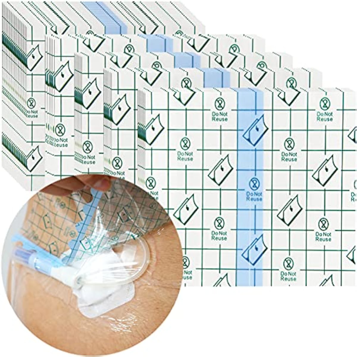 Waterproof Stretch Adhesive Bandage PD Dialysis Catheter Shower Cover Wound Shields for Picc Line Chest Peritoneal Chemo Port Transparent Film Bathing Water Barrier Protector, 6\"x6\"(Pack of 50)
