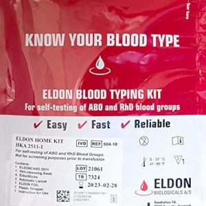 Original Home Blood Typing Kit - New Packaging + Improved Lancet - Single Kit
