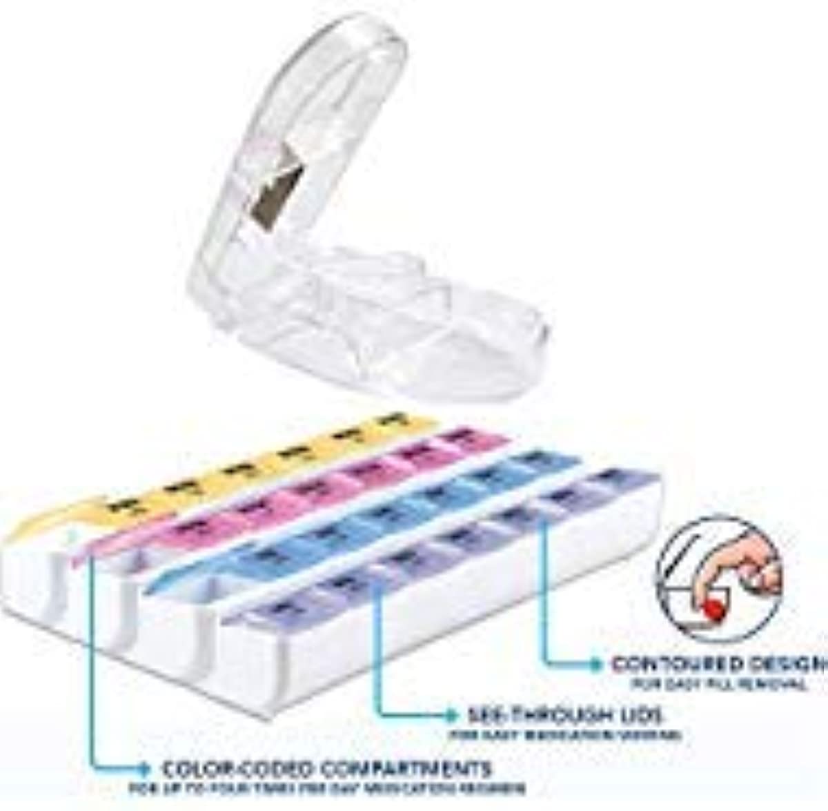 Carex Pill Organizer and Pill Cutter Combo Kit - Weekly Medicine Organizer Pill Case with Pill Cutter - 7 Day Pill Organizer and Pill Cutter for Easy Storage and Consumption