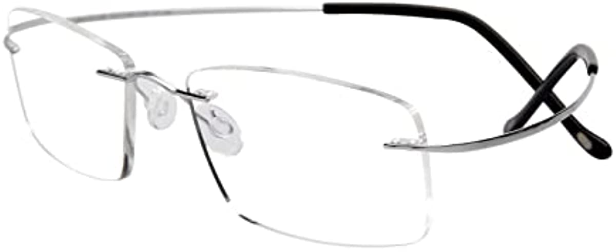 Titanium Reading Glasses for Men Women Super Light Rimless Readers Business Eyeglasses