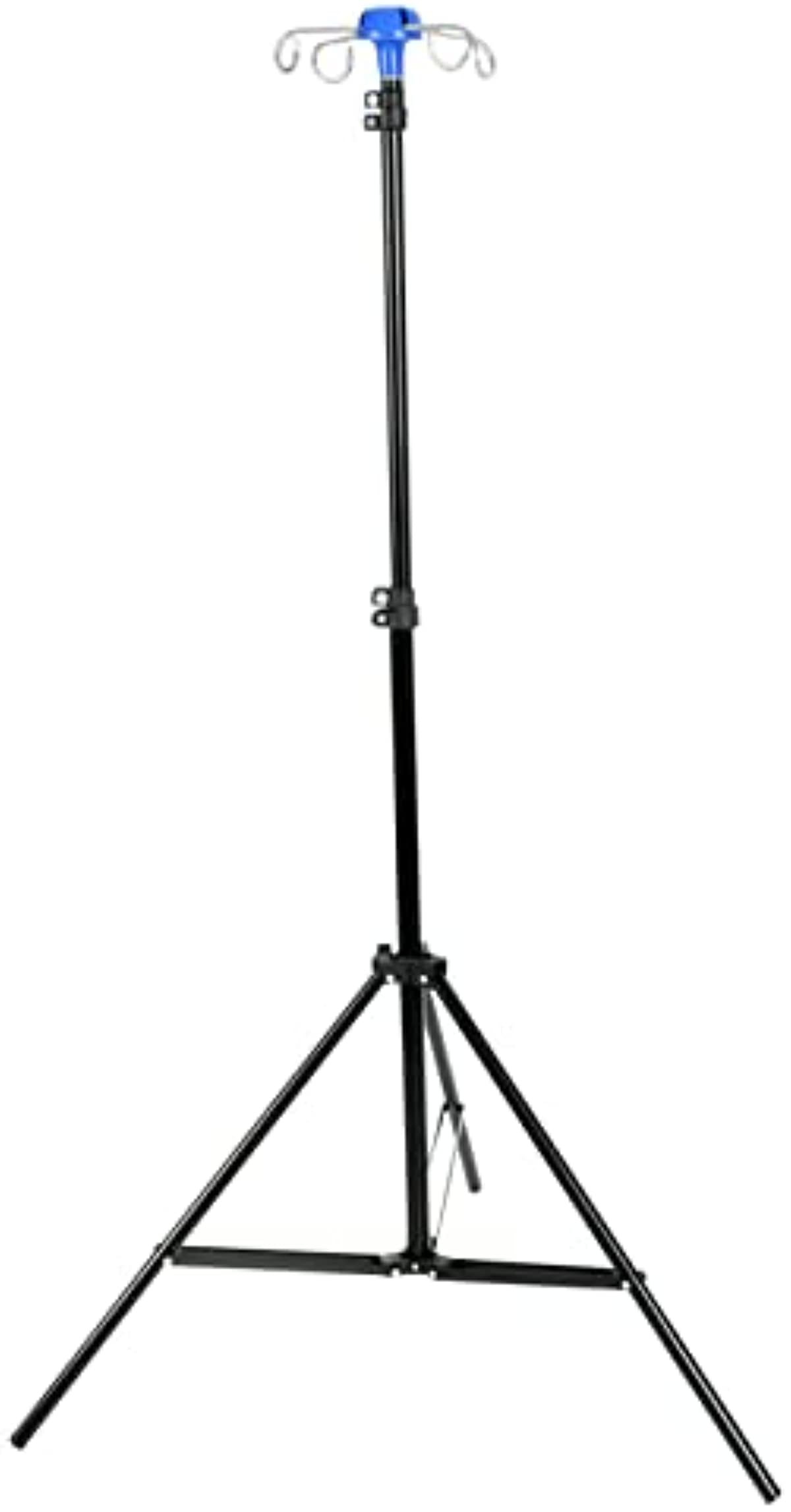 GSCDJCM Portable Collapsible IV Pole Stand, Aluminum Alloy, 4 Hook 3 Leg, Adjustable Height ，for Hospitals, Clinics, Wheelchairs and Beds