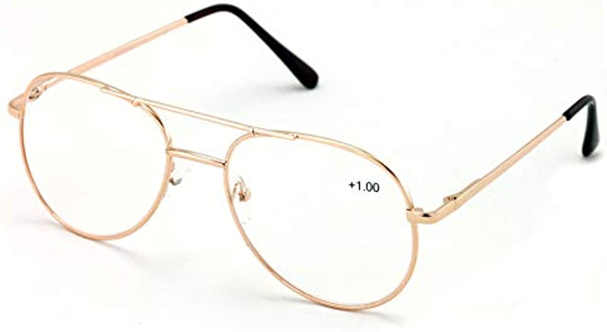 Classic Metal Reading Glasses - Spring Hinge Tear Drop Reader