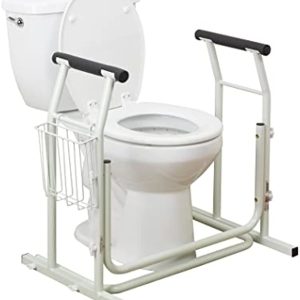 Drive Medical RTL12079 Handicap Grab Bar for Toilets, White