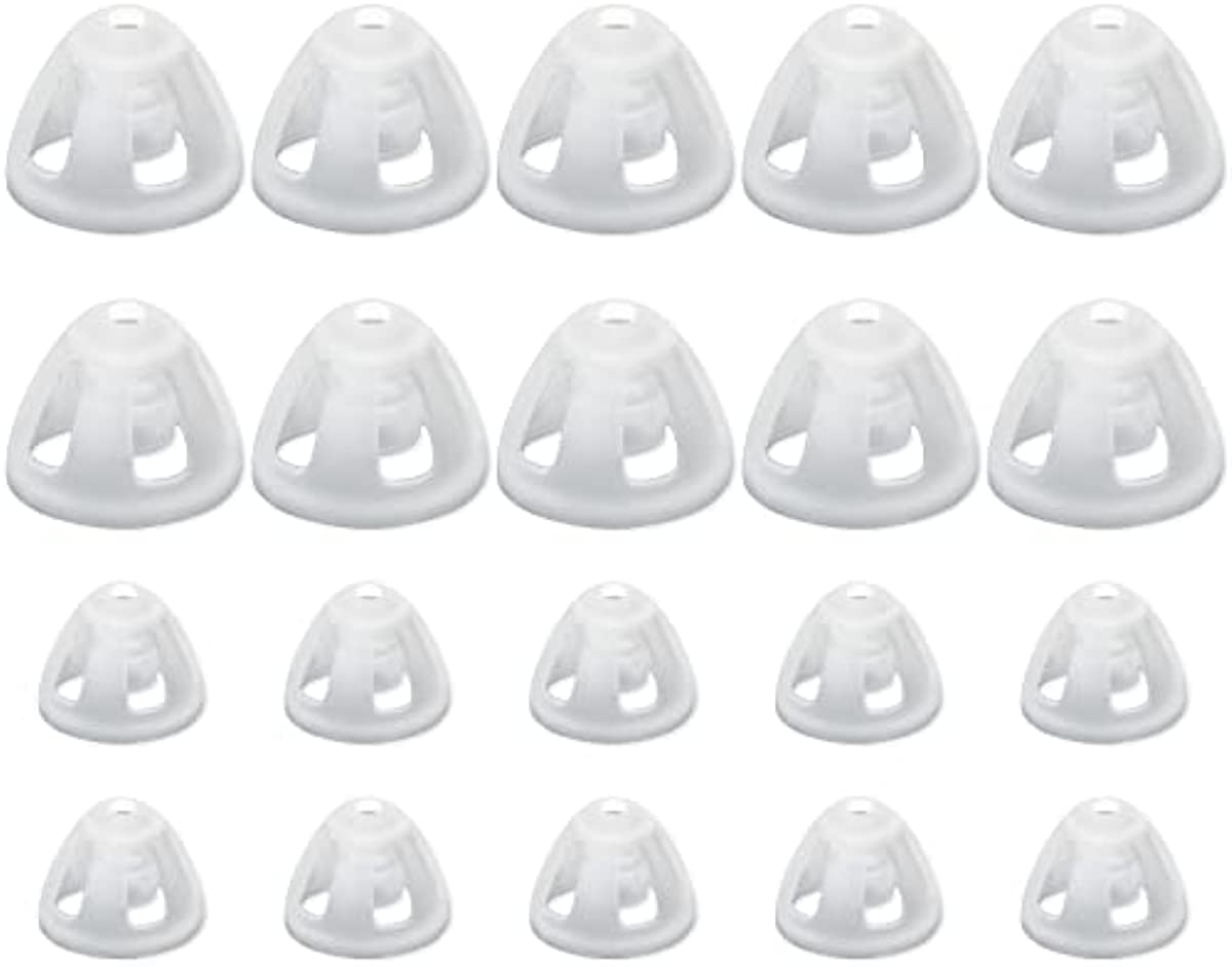 20 Pack 10 Mm/ 8.5 mm Clear Hearing Aid Ear Piece Open Domes Hearing Aid Parts Invisible Silicone Hearing Aid Ear Tips Hearing Direct Domes