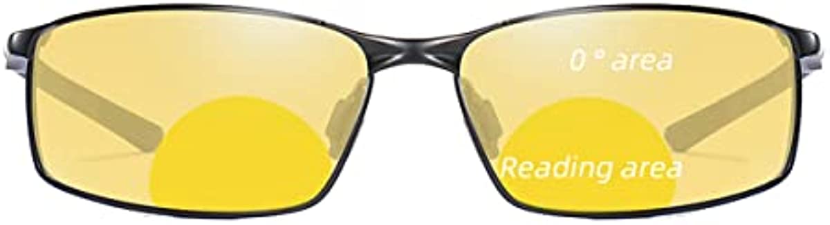 laureles Vintage Mens Night Vision Sports Sunglasses Reader Metal Frame Driving Bifocal Reading Glasses Goggles