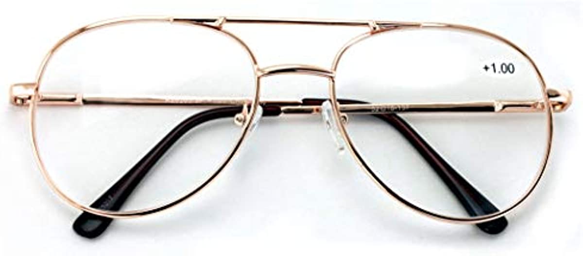 Classic Metal Reading Glasses - Spring Hinge Tear Drop Reader