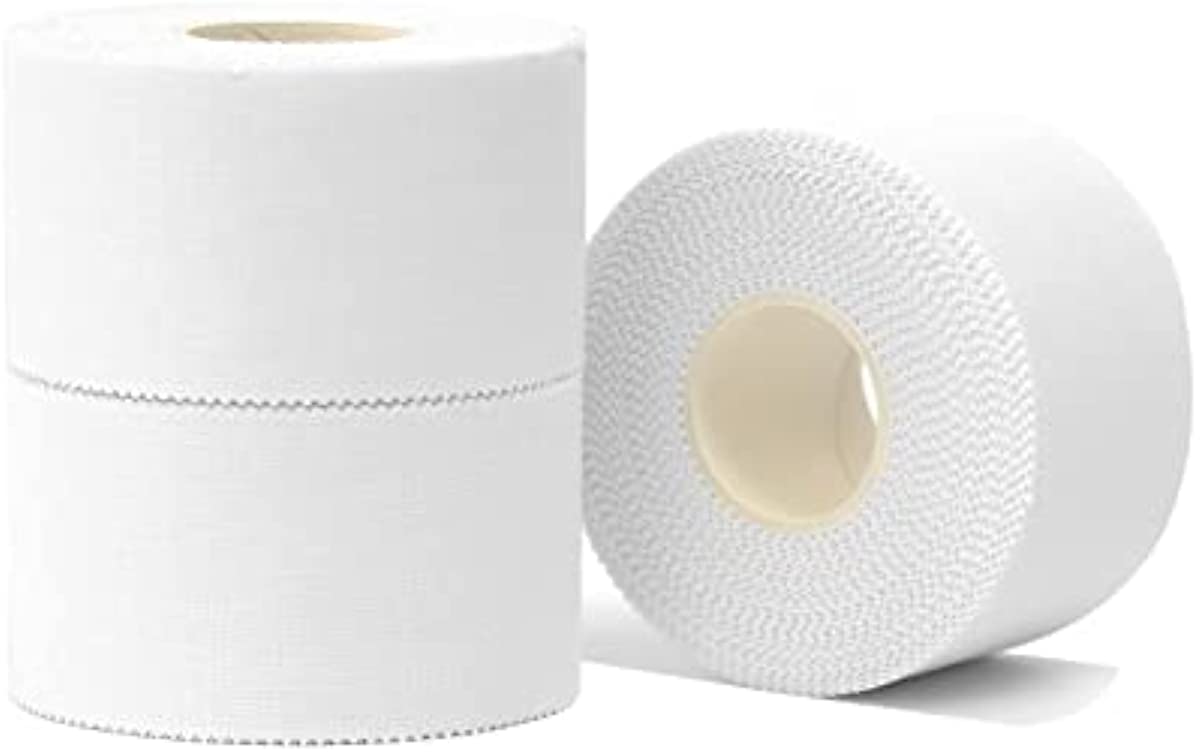 (3 Pack) Lobtery White Athletic Tape (1.5\" x 10yds) Very Strong Athletic Tape No Sticky Residue for Athletes, Sport Trainers and First Aid Injury Wrap, Suitable for Fingers Ankles Wrist,Non-Elastic