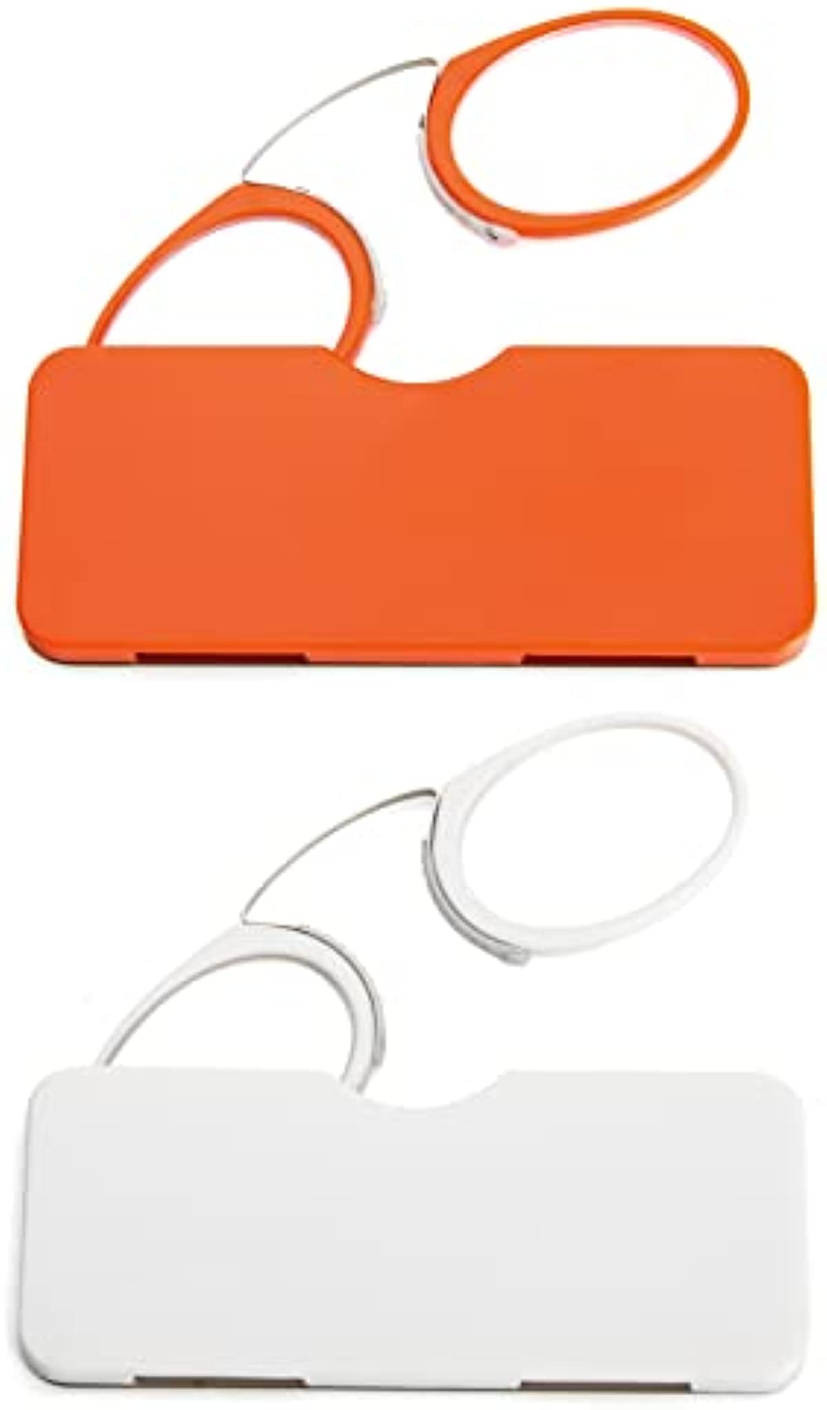 DXYXYO Mini Armless Reading Glasses Clip on Nose for Men Women 2 Pack Thin Compact Readers with Small Portable Case