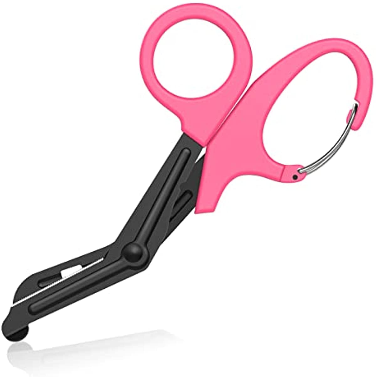 GRICARE Trauma Shears Medical Scissors with Carabiner, 7.5\" Bandage Nursing Scissors, Premium Fluoride-Coated Surgical Scissors for Nurses, Doctors, Nursing Students, First Aid, EMT and EMS Pink