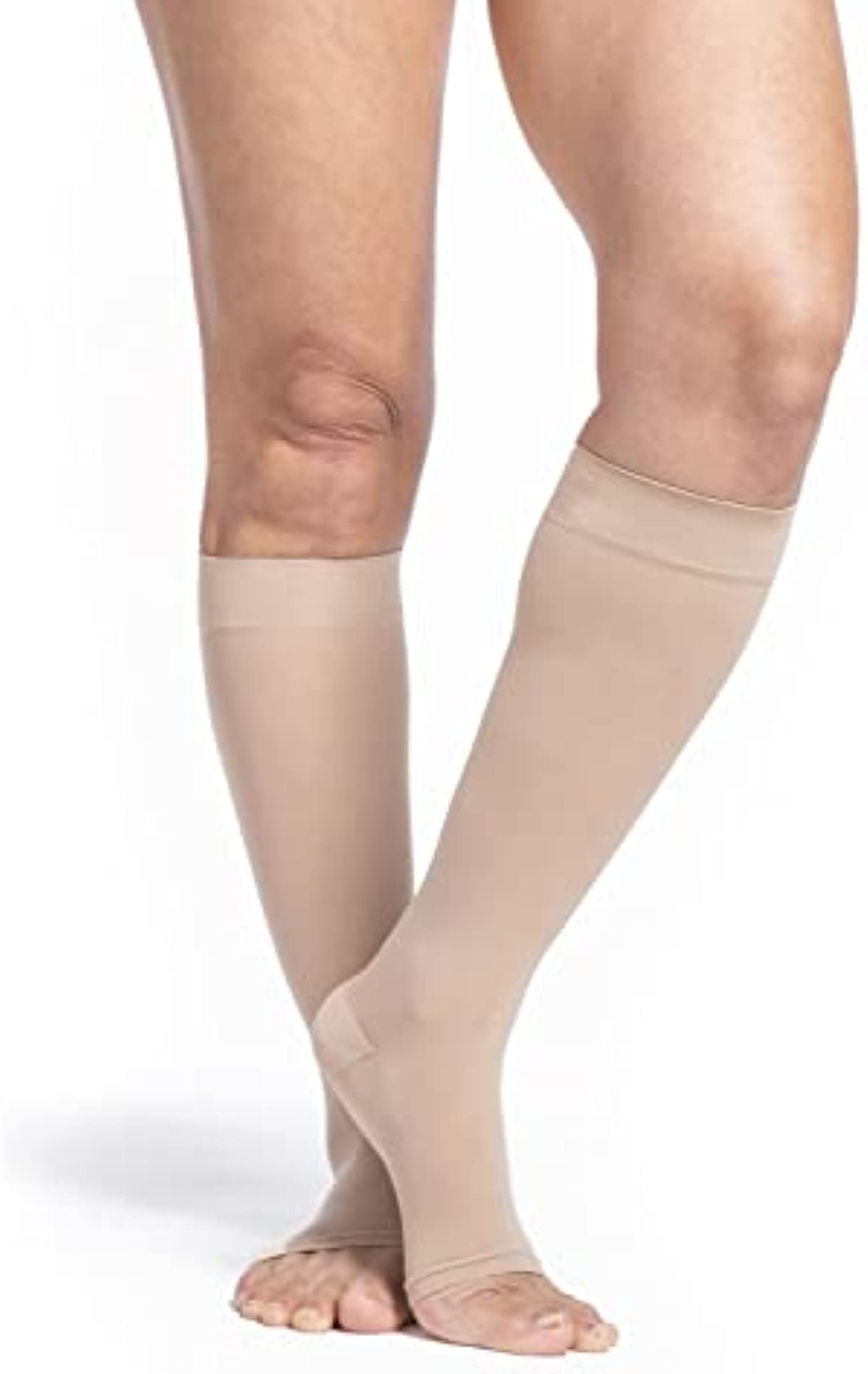 SIGVARIS Women’s Style Sheer 780 Open Toe Calf-High Socks 15-20mmHg