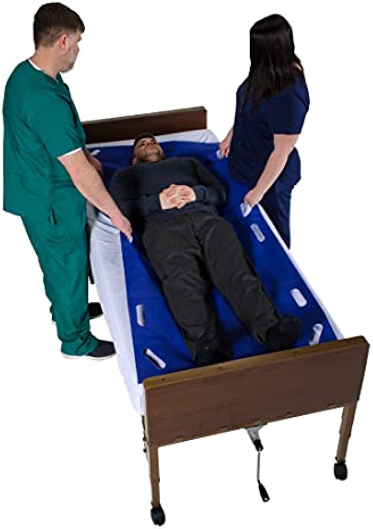 Patient Aid 75\" x 33\" SPU Patient Transfer Sheet with Hand Grips (5 Pack) - Disposable, Single Patient Use - for Moving, Handling, Repositioning - Use in Hospital, Home, EMS, Ambulance