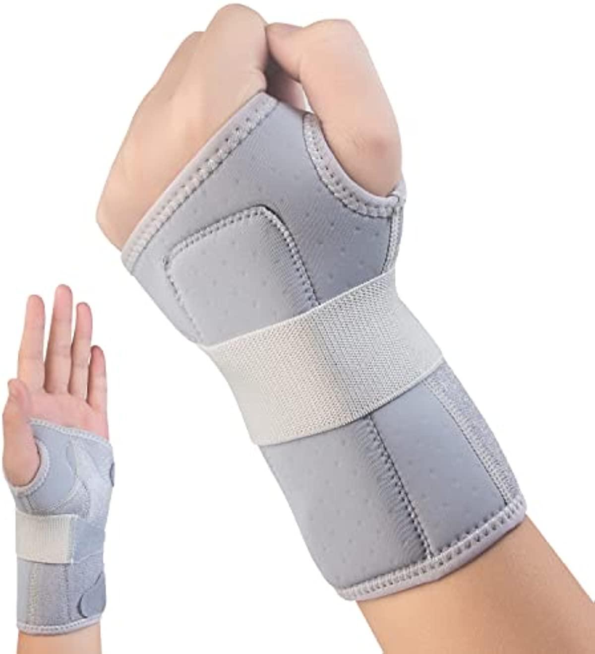 EDNYZAKRN Wrist Splint Night Support, Left Hand Wrist Brace for Carpal Tunnel Syndrome, Arthritis, Tendonitis, Sprains, Pain Relief, Metal Wrist Stabilizer for Men and Women