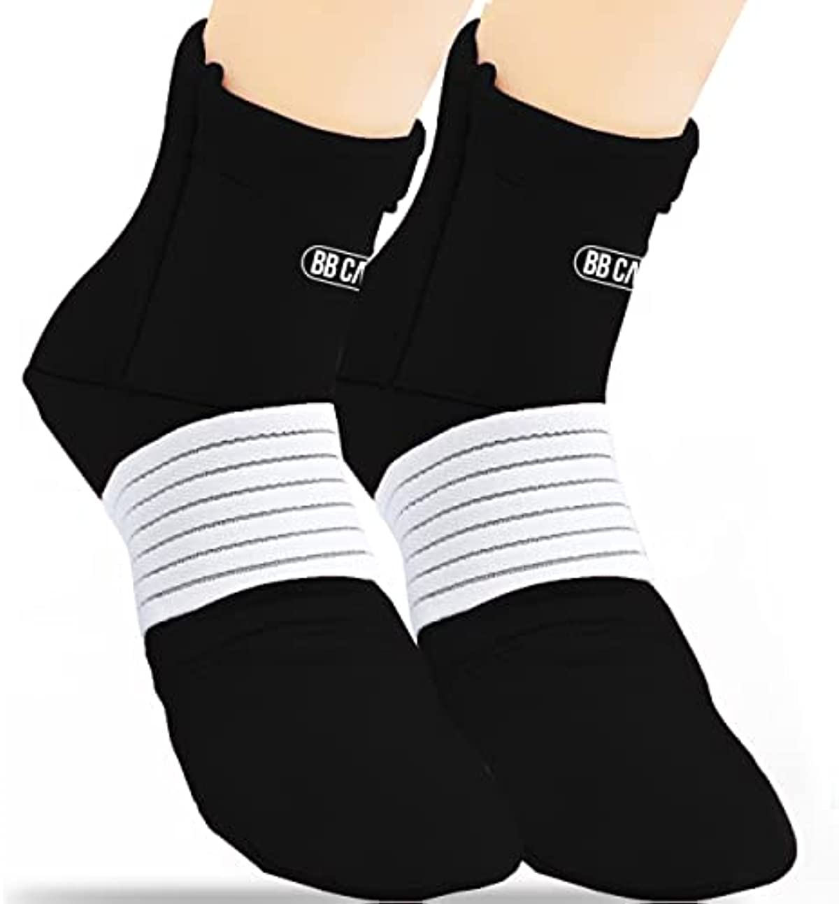 [Premium] Cold Therapy Socks, Foot Ice Pack, w/Compression Straps, Swollen Feet, Arthritis, Ice Packs for Foot Neuropathy Relief, Plantar Fasciitis, Chemotherapy Care (Black, Large, 11 inch)