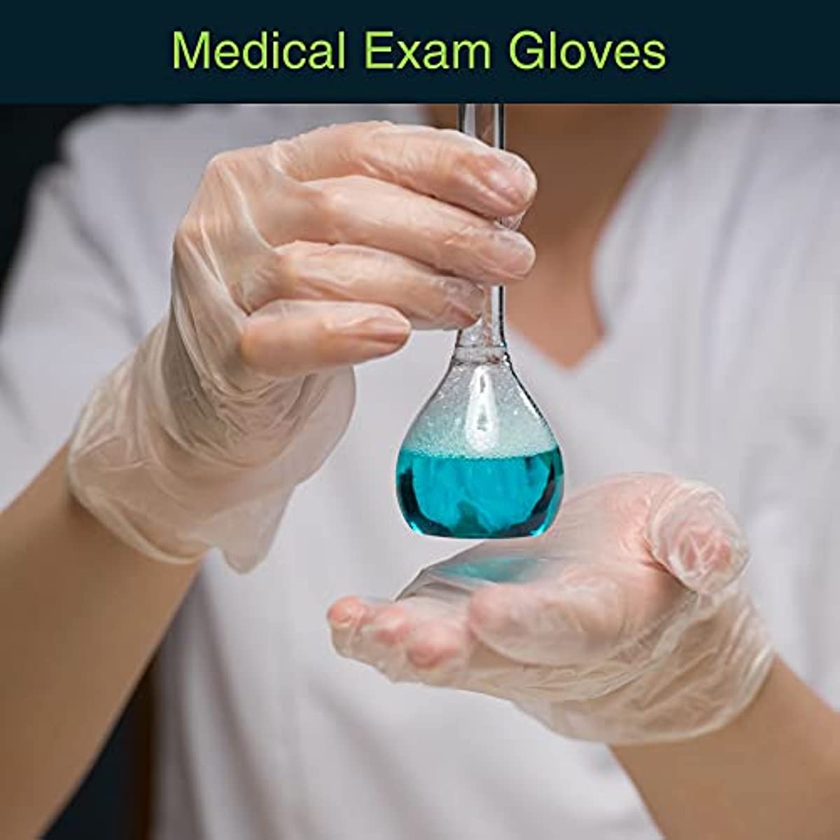 Clear Vinyl Disposable Gloves X Large 100 Pack - Latex Free, Powder Free Medical Exam Gloves - Surgical, Home, Cleaning, and Food Gloves - 3 Mil Thickness