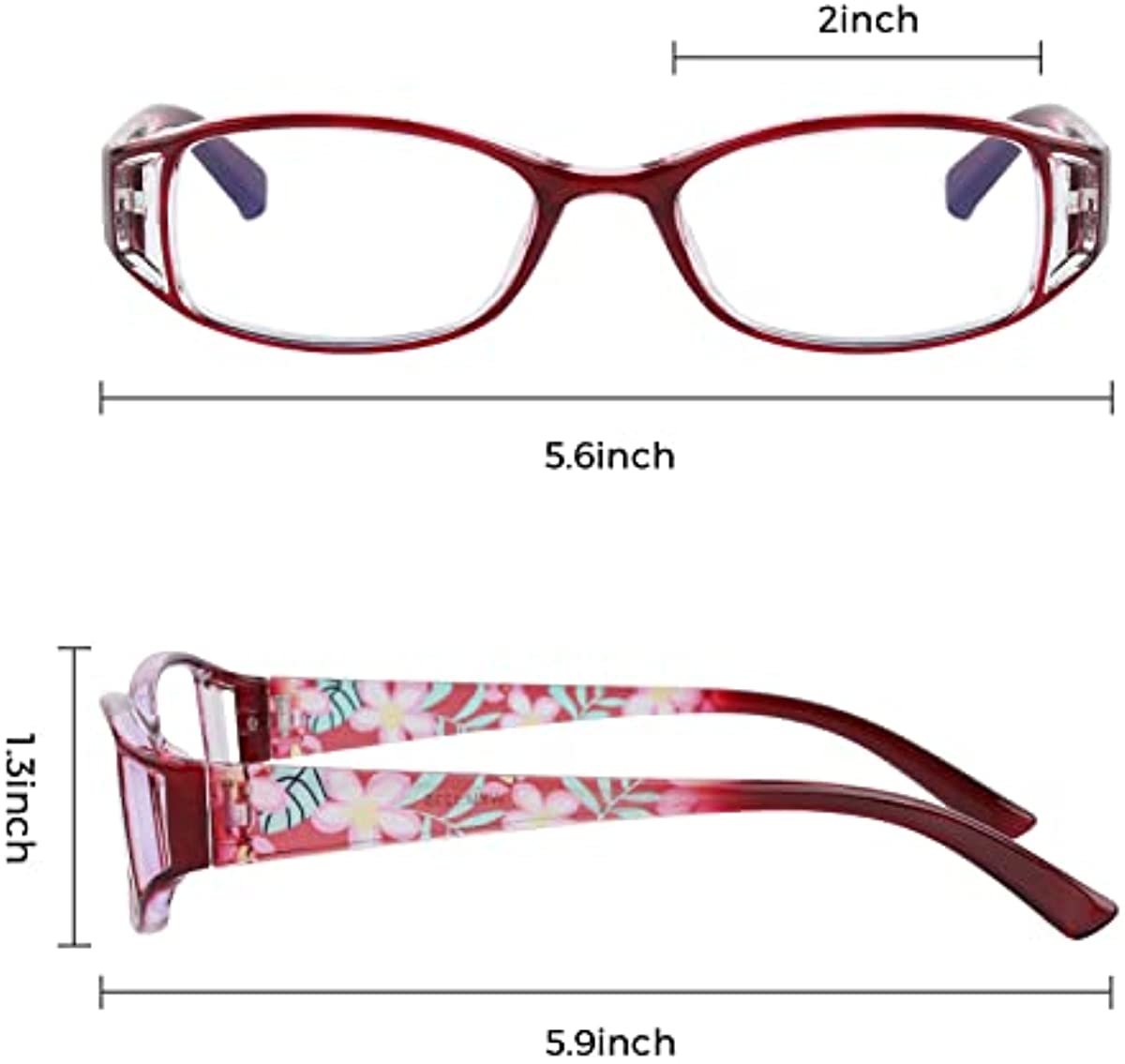 6 pairs Reading Glasses,WALMXX Women Fashion and elegant anti-blue light HD resin old Reading Glasses