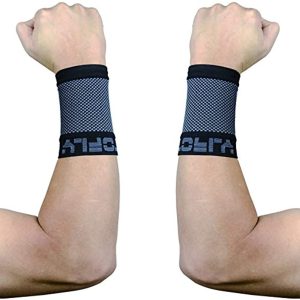 TOFLY® Compression Wrist Brace Sleeves (Pair), Unisex, 20-30mmHg Grade Compression Wrist Support Band for Carpal Tunnel Syndrome, RSI, Wrist Pain & Strain, Arthritis, Tendonitis, Sport,Black XL