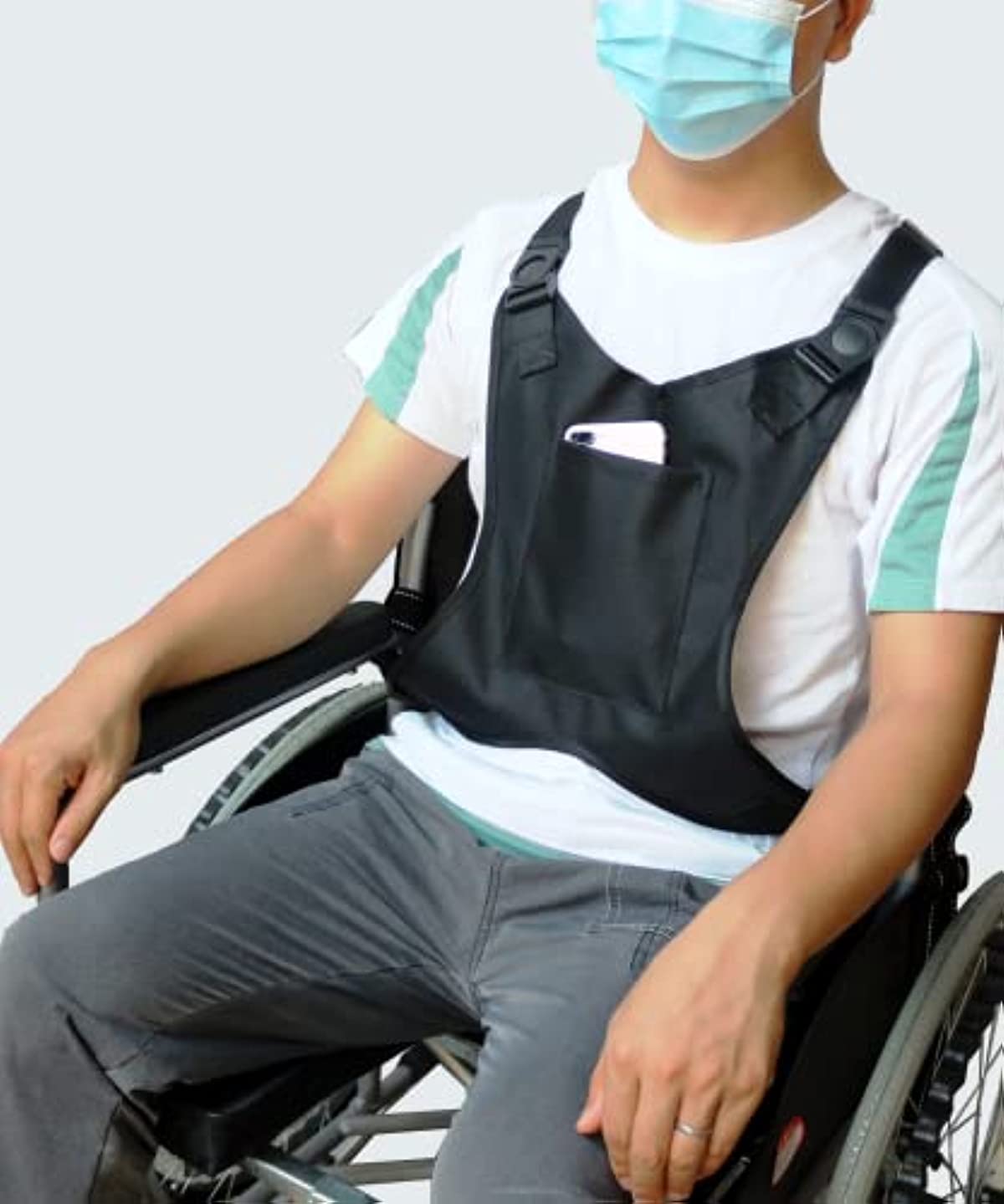 Wheelchair Seatbelt Belt Restraints Straps - KELBBO Safety Belt for Elderly Patients Care Safety Harness Chair Waist Lap Strap for Elderly (Vest Design)