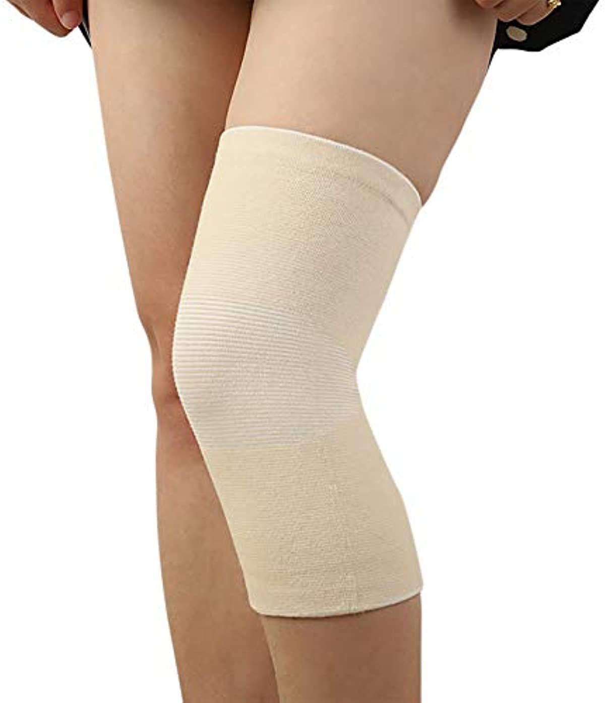 (One Pair) Bamboo Fabric Knee Sleeves for Knee Support, Circulation Improvement & Pain Relief,Sport Compression for Running, Pain Management, Arthritis Pain Women & Men (Complexion, Small)