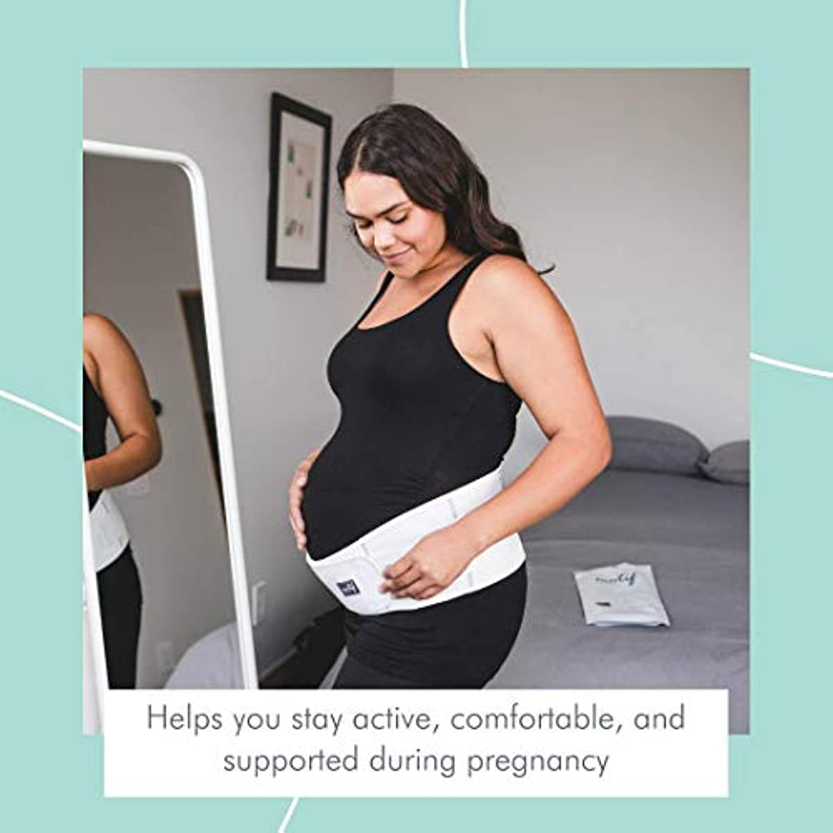 Motif Medical, Pregnancy Support Band, Relieves Pressure on the Abdomen, Lower Back, Hips, and Pelvis, White - Small