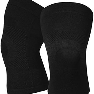 Knee Compression Sleeves, 1 Pair, Can Be Worn Under Pants, 20-30mmHg Strong Support Knee Brace for Unisex, Knee Support for Meniscus Tear, Arthritis, Pain Relief, Injury Recovery, Daily Wear, Black L